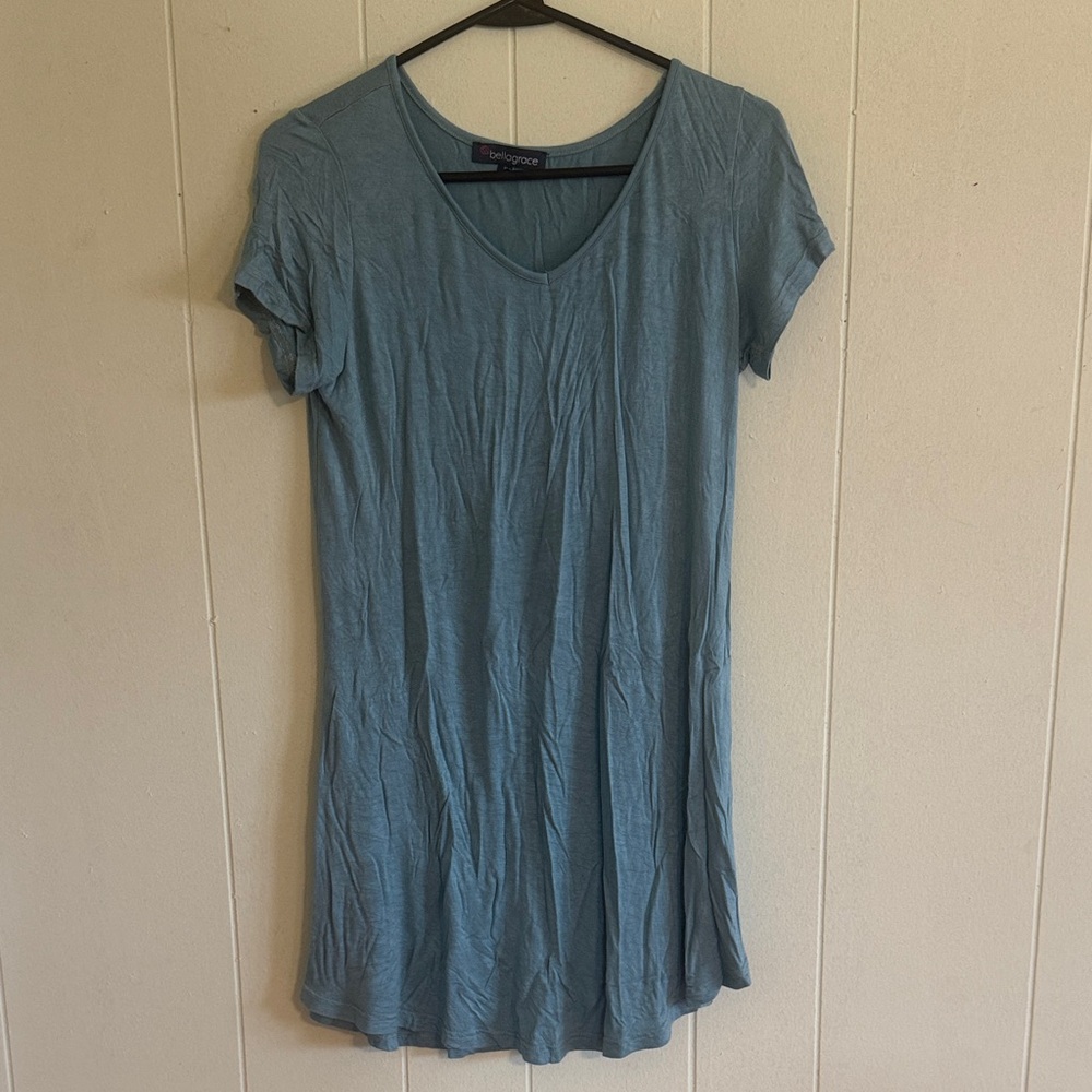 Women's Blue Short Sleeve Dress